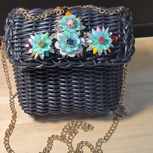Adorable Betsey Johnson Straw-like Flowers Purse